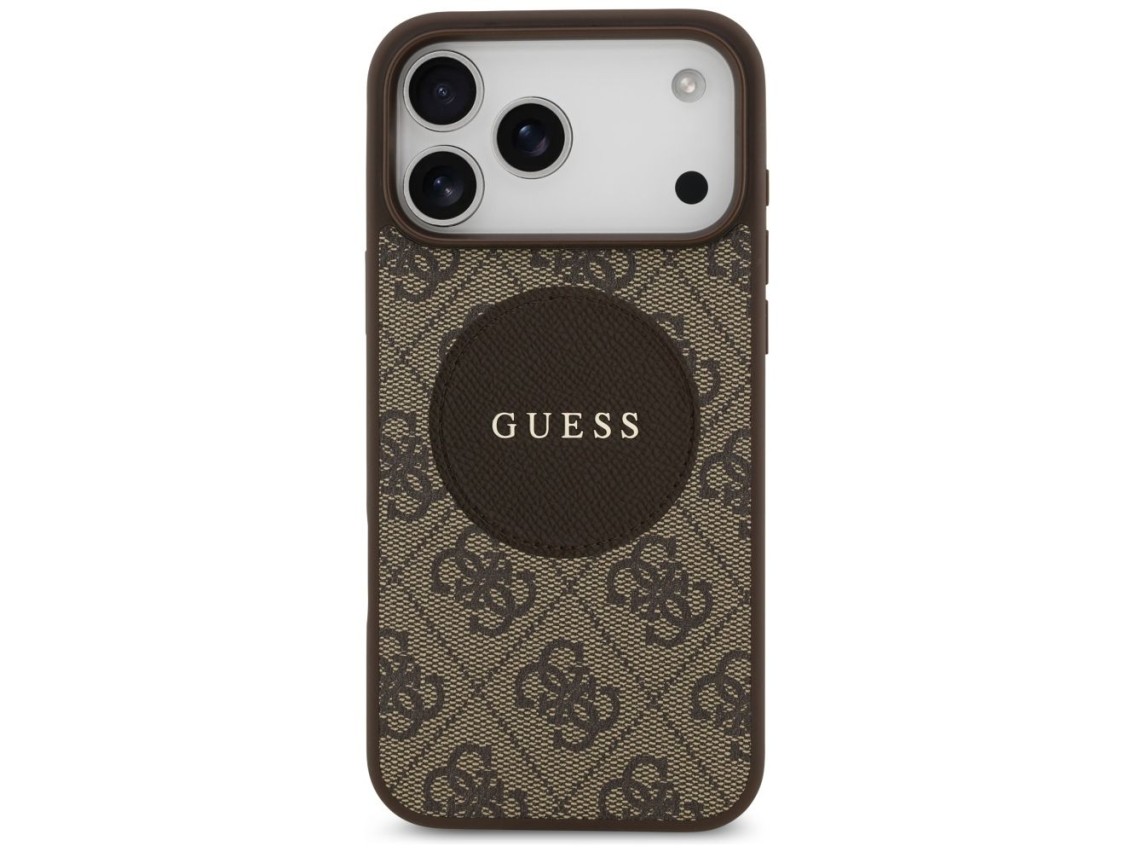 Funda Guess 4G Circle Classic Logo MagSafe para iPhone 17 Pro Max - marrón