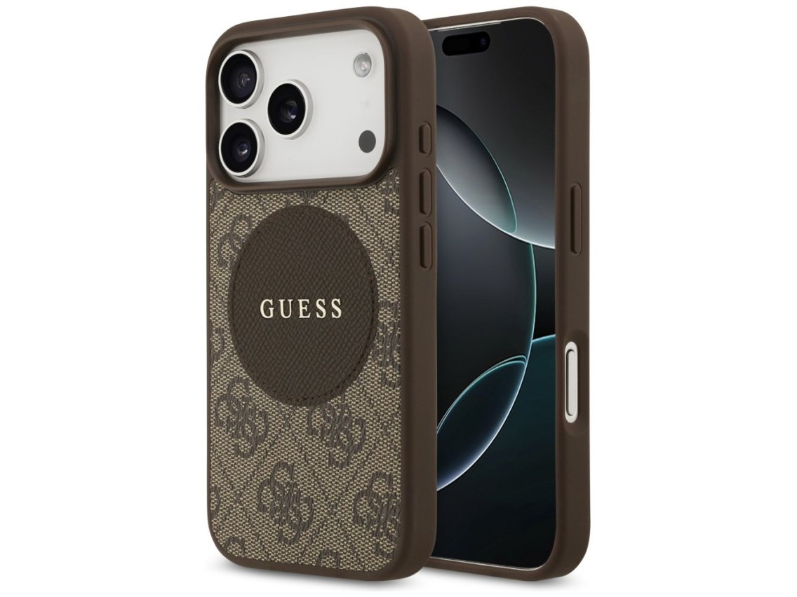 Capa Guess 4G Circle Classic Logo MagSafe para iPhone 17 Pro - marrom