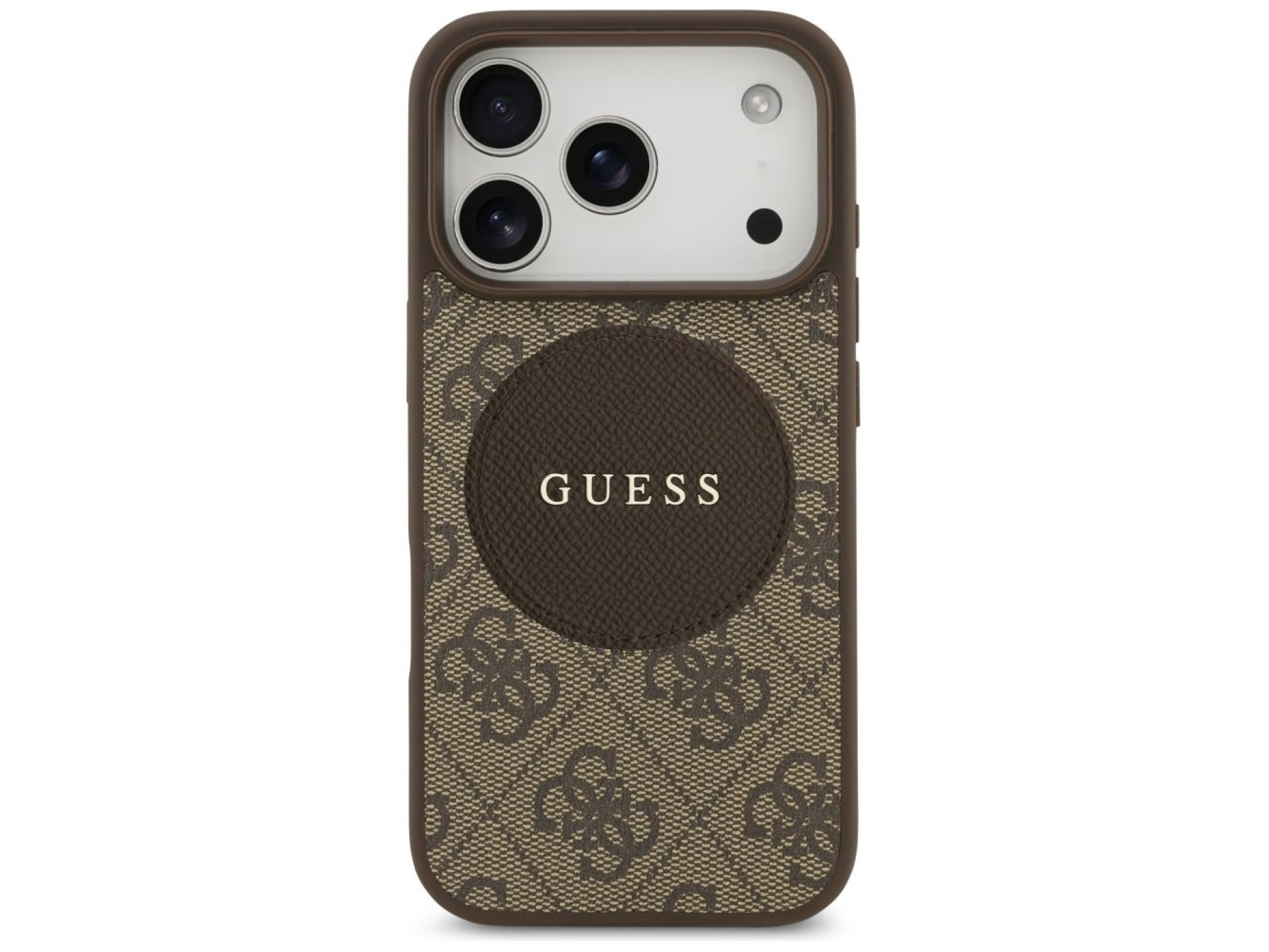Capa Guess 4G Circle Classic Logo MagSafe para iPhone 17 Pro - marrom