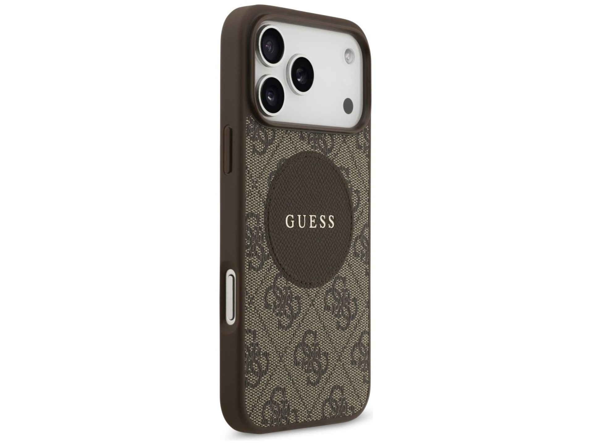 Funda Guess 4G Circle Classic Logo MagSafe para iPhone 17 Pro Max - marrón