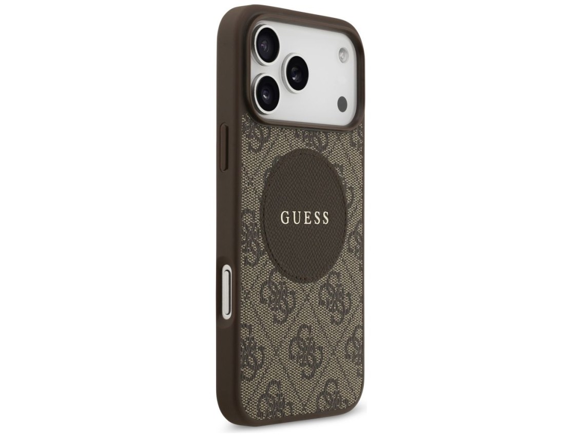 Funda Guess 4G Circle Classic Logo MagSafe para iPhone 17 Pro Max - marrón