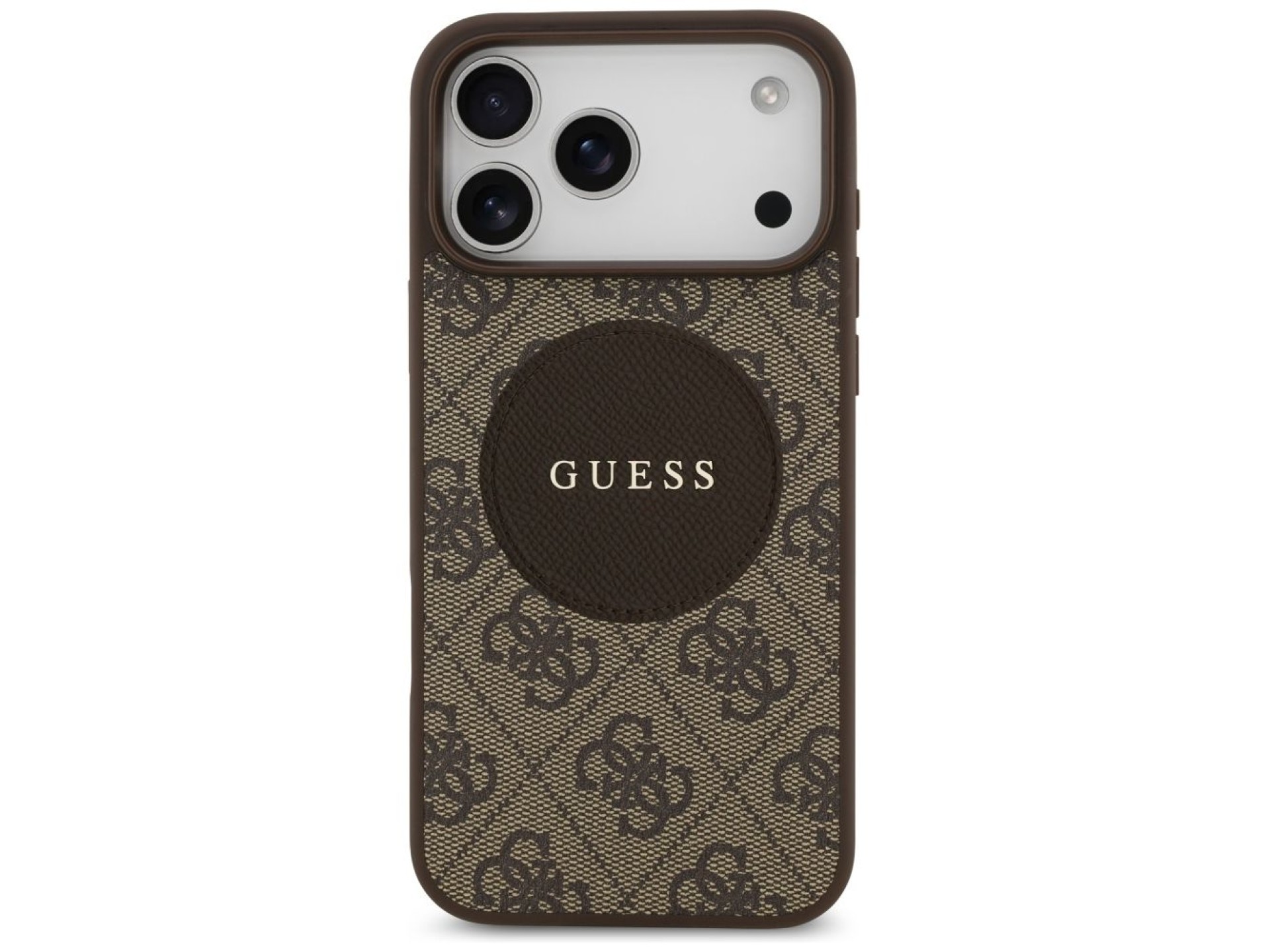 Funda Guess 4G Circle Classic Logo MagSafe para iPhone 17 Pro Max - marrón
