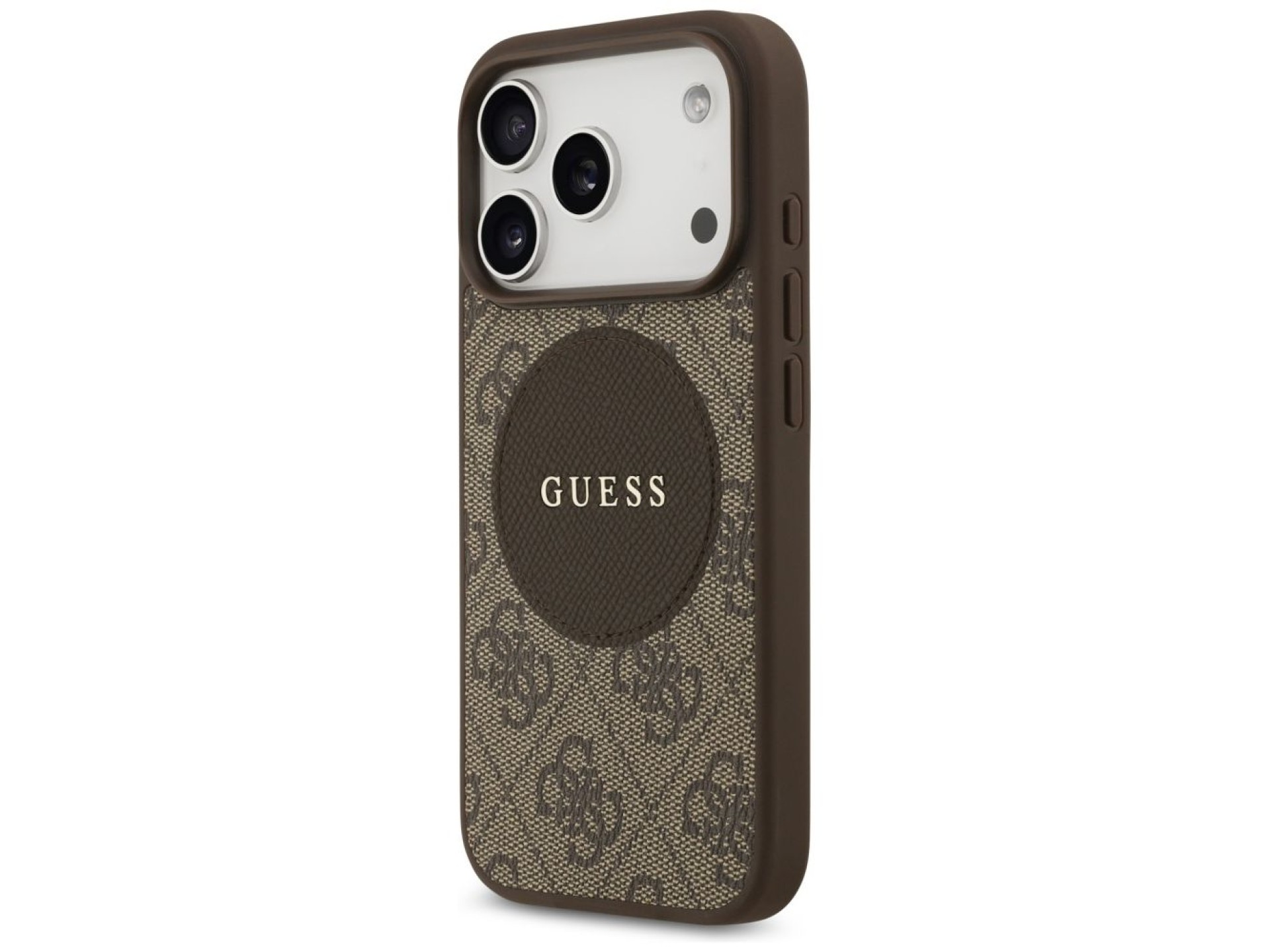 Capa Guess 4G Circle Classic Logo MagSafe para iPhone 17 Pro - marrom