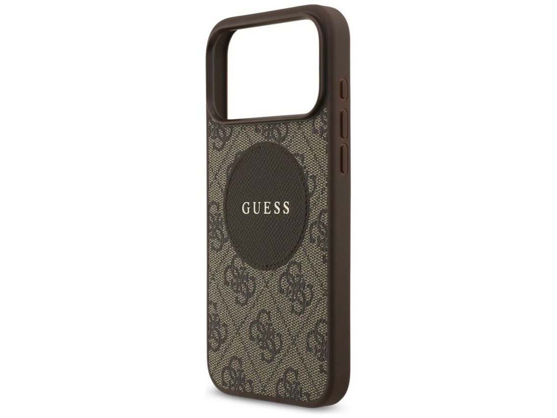 Funda Guess 4G Circle Classic Logo MagSafe para iPhone 17 Pro Max - marrón