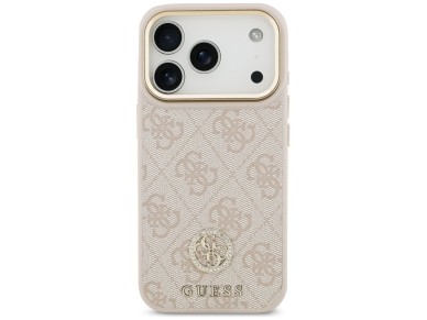 Guess 4G Strass Logo & Big Strap Metal Buttons MagSafe Case for iPhone 17 Pro - Pink Guess 4G Strass Logo & Big Strap Metal Buttons MagSafe Case for iPhone 17 Pro - Pink