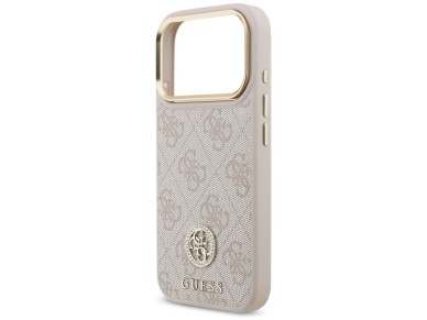Guess 4G Strass Logo & Big Strap Metal Buttons MagSafe Case for iPhone 17 Pro - Pink Guess 4G Strass Logo & Big Strap Metal Buttons MagSafe Case for iPhone 17 Pro - Pink