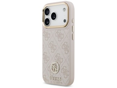 Guess 4G Strass Logo & Big Strap Metal Buttons MagSafe Case for iPhone 17 Pro - Pink Guess 4G Strass Logo & Big Strap Metal Buttons MagSafe Case for iPhone 17 Pro - Pink