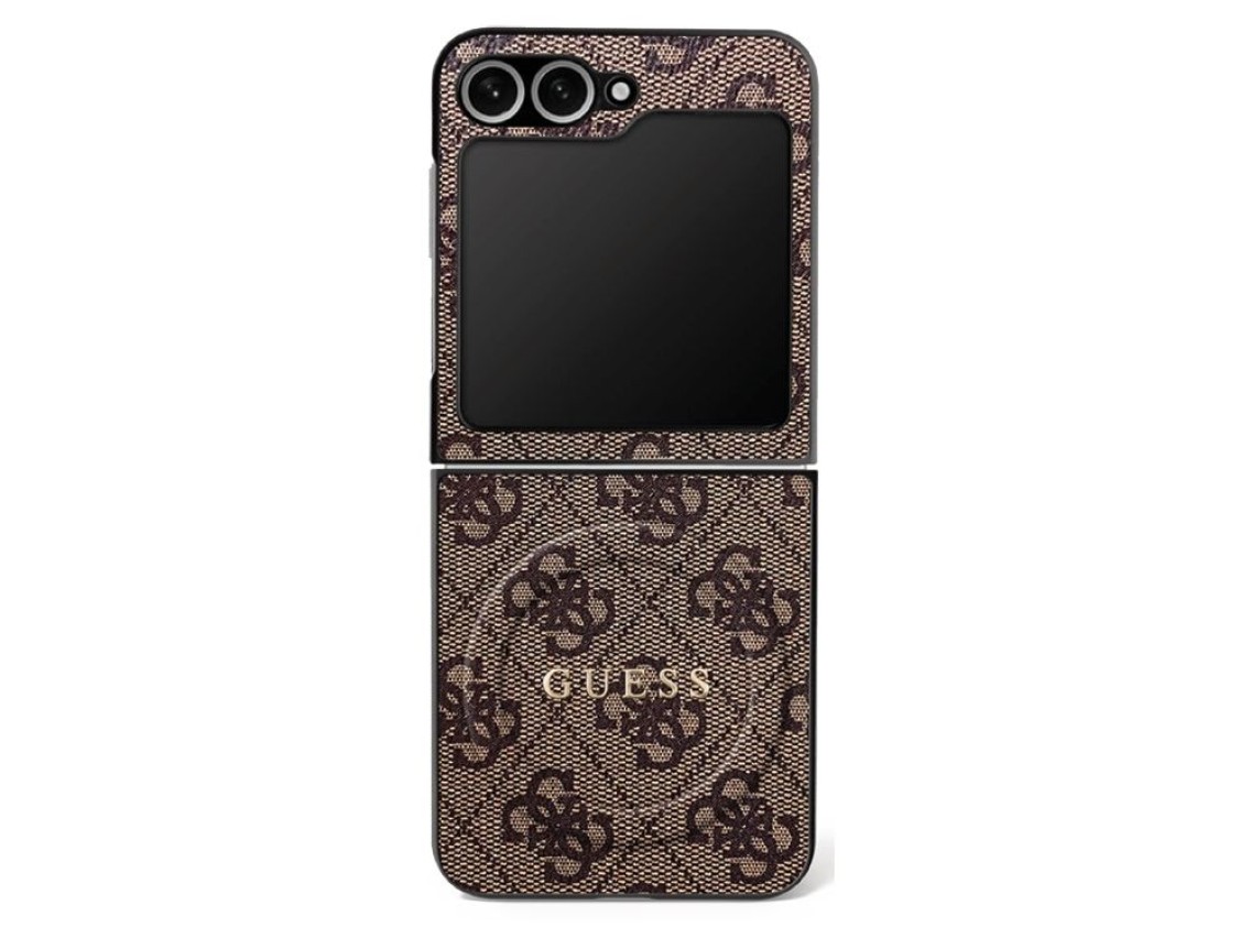 Capa Guess 4G Classic MagSafe para Samsung Galaxy Z Flip 7 - Marrom
