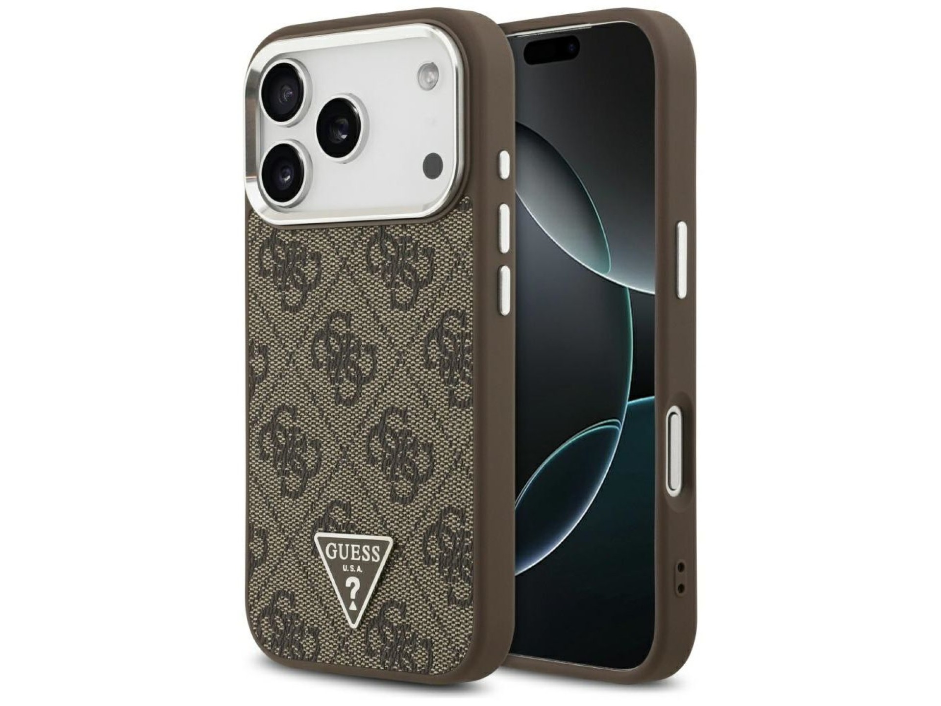 Guess 4G Triangle Logo MagSafe case for iPhone 17 Pro - brown