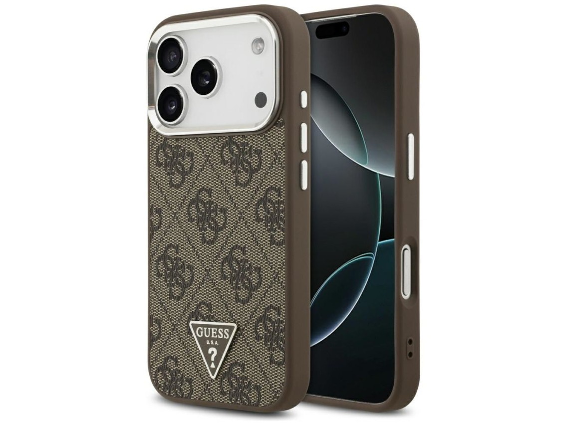 Guess 4G Triangle Logo MagSafe case for iPhone 17 Pro - brown