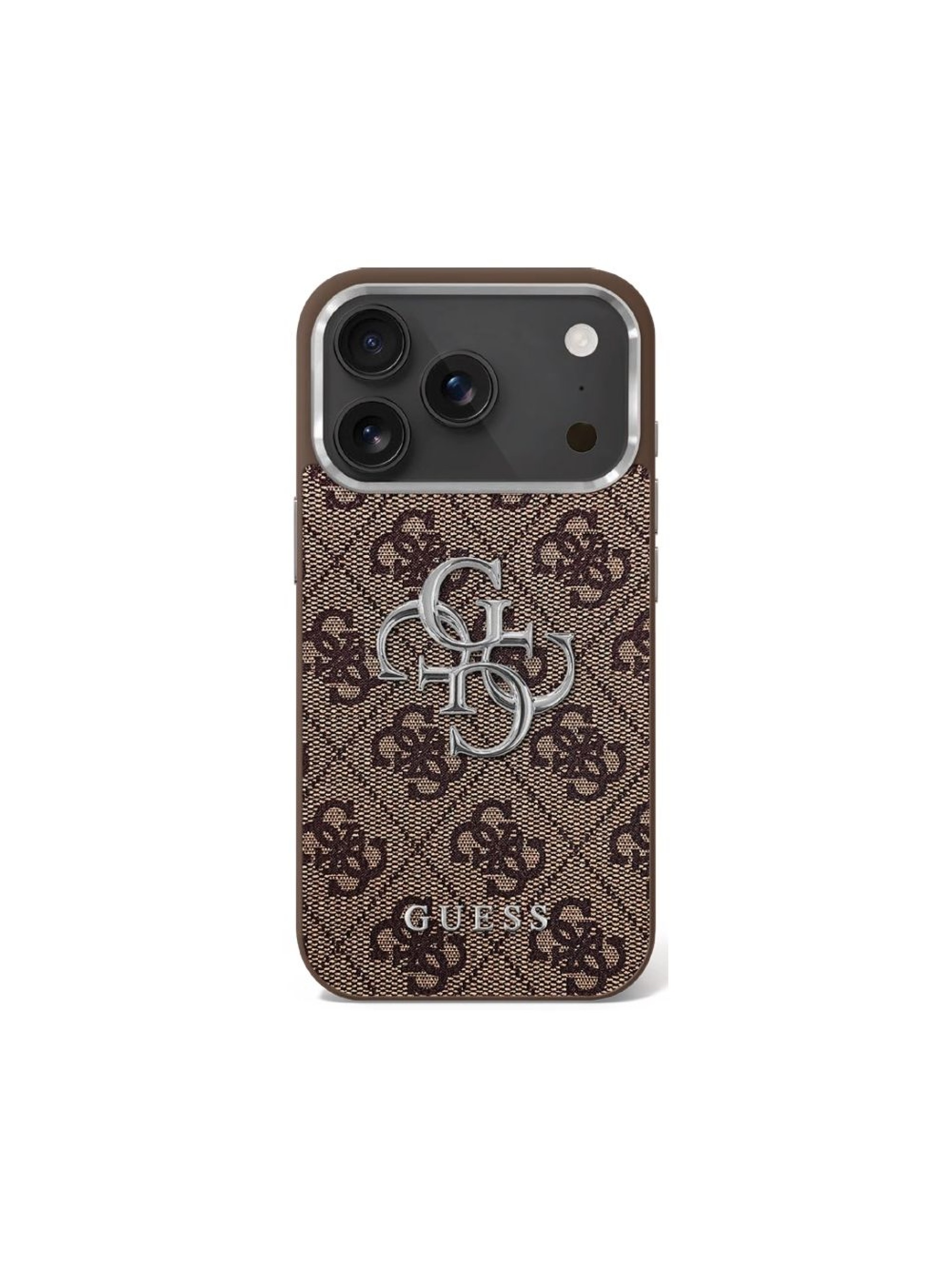 Capa Guess 4G Big 4G Classic Logo para iPhone 17 - marrom e prata