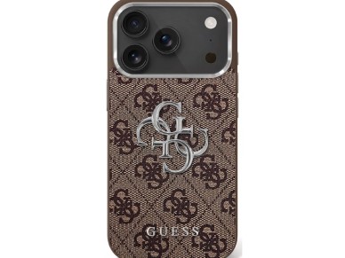 Guess 4G Big 4G Classic Logo case for iPhone 17 - brown and silver Guess 4G Big 4G Classic Logo case for iPhone 17 - brown and silver