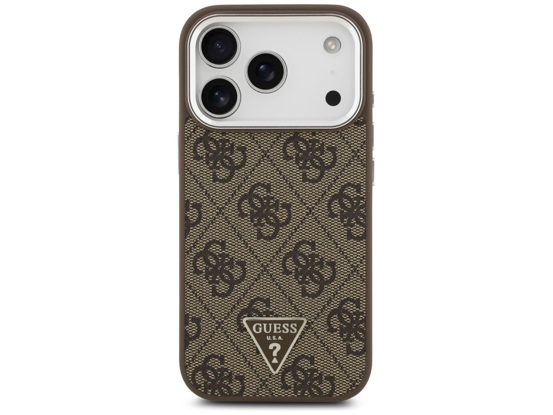 Guess 4G Triangle Logo MagSafe case for iPhone 17 Pro - brown