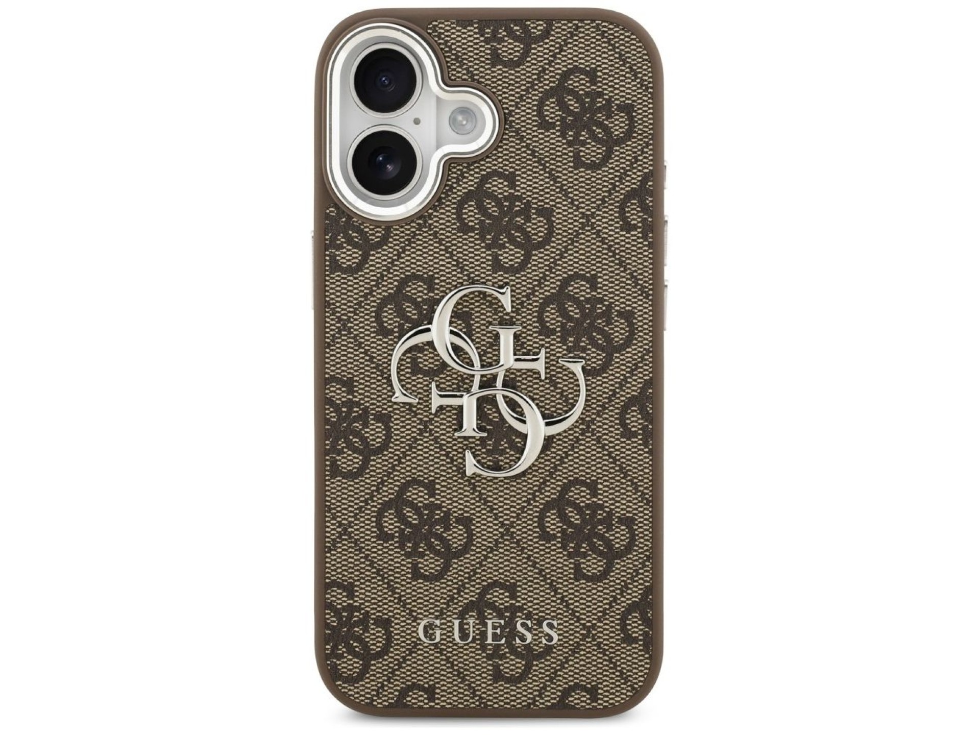Capa Guess 4G Big 4G Classic Logo para iPhone 17 - marrom e prata