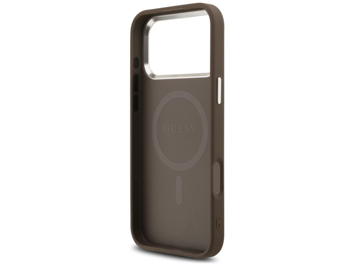 Capa Guess 4G Triangle Logo MagSafe para iPhone 17 Pro Max - marrom