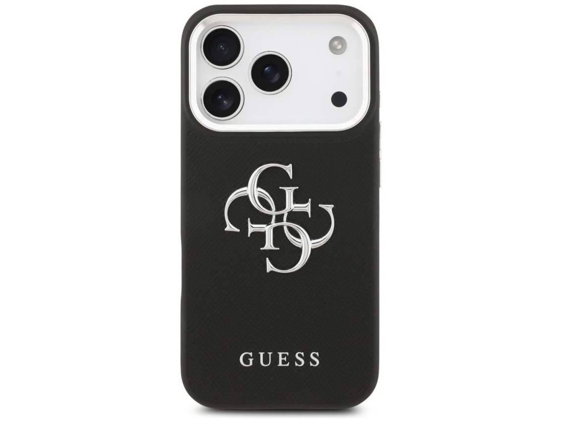 Capa Guess Granulada com Logo Clássico 4G para iPhone 17 Pro - preta