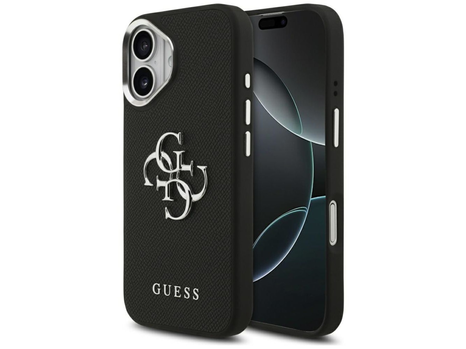 Guess Grained Big 4G Classic Logo case for iPhone 17 - black