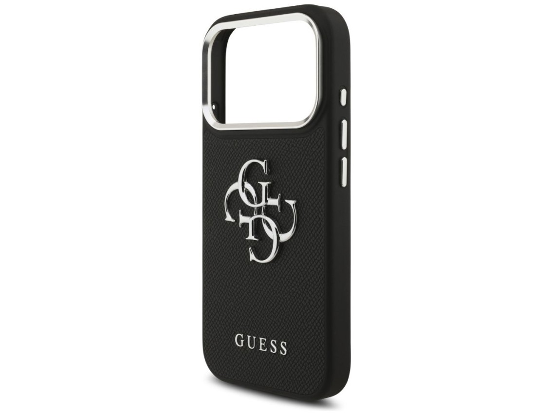 Capa Guess Granulada com Logo Clássico 4G para iPhone 17 Pro - preta