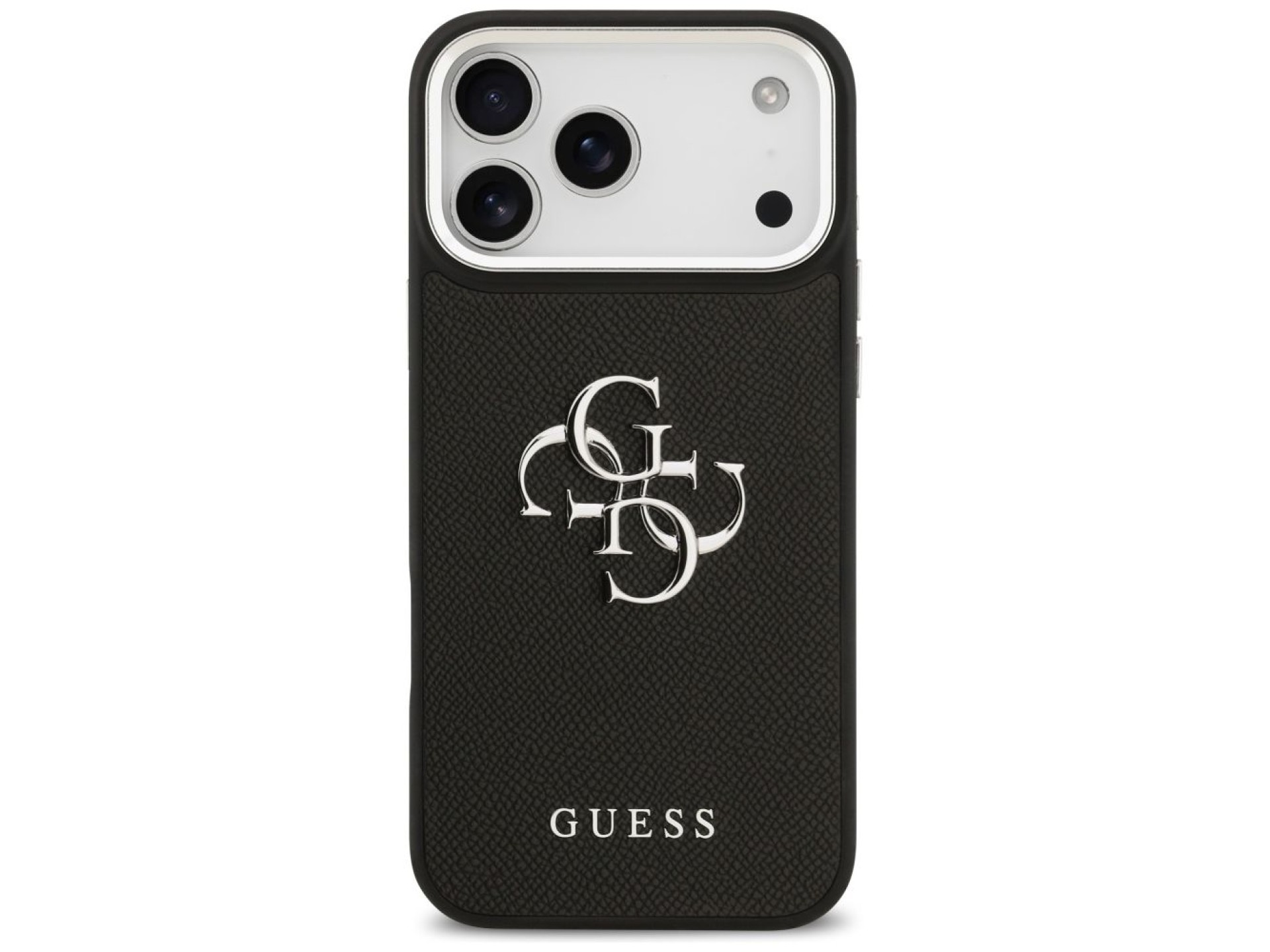 Guess Grained Big 4G Classic Logo case for iPhone 17 Pro Max - black