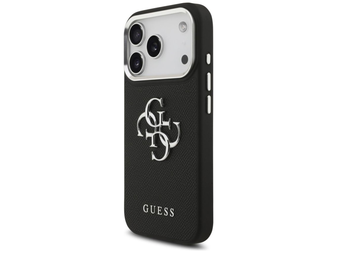 Capa Guess Granulada com Logo Clássico 4G para iPhone 17 Pro - preta