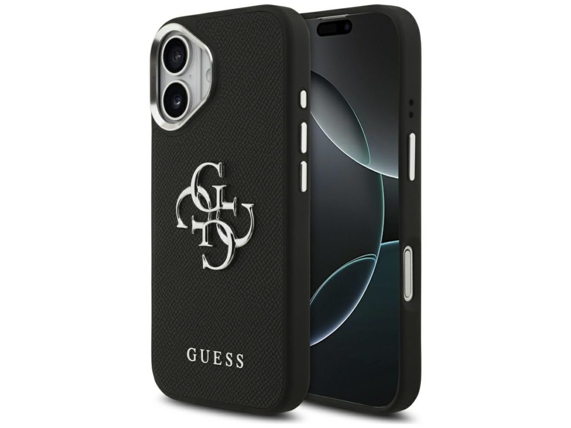 Guess Grained Big 4G Classic Logo case for iPhone 17 - black