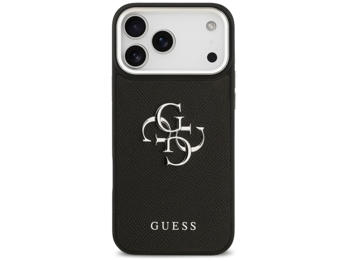 Guess Grained Big 4G Classic Logo case for iPhone 17 Pro Max - black