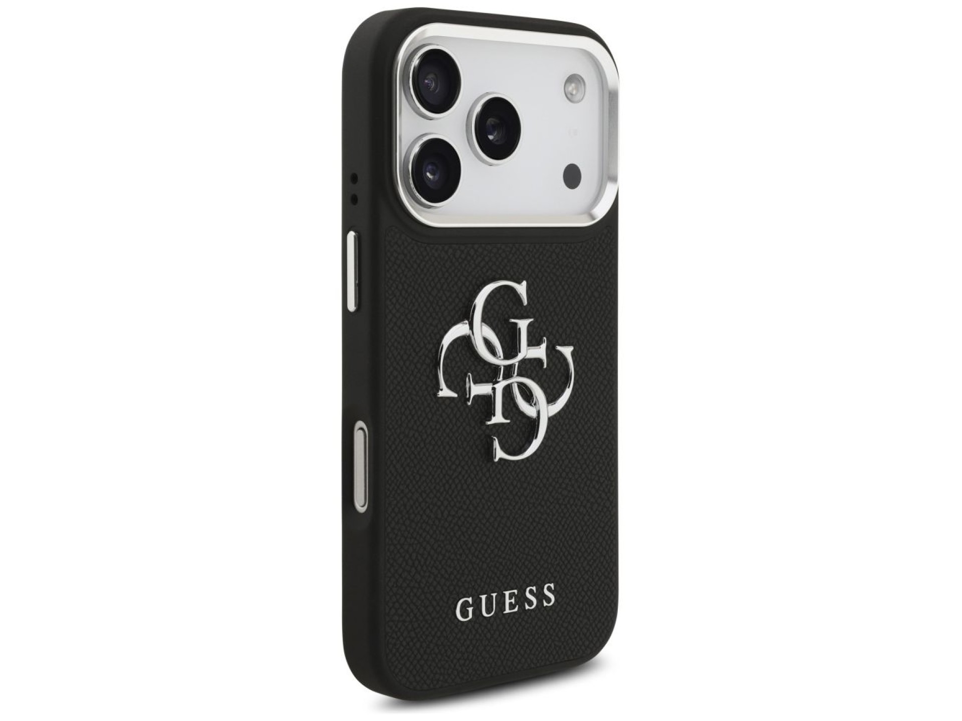 Capa Guess Granulada com Logo Clássico 4G para iPhone 17 Pro - preta