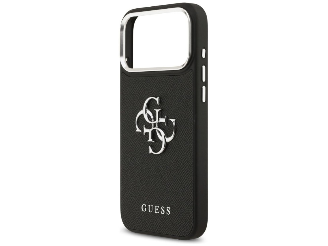 Guess Grained Big 4G Classic Logo case for iPhone 17 Pro Max - black