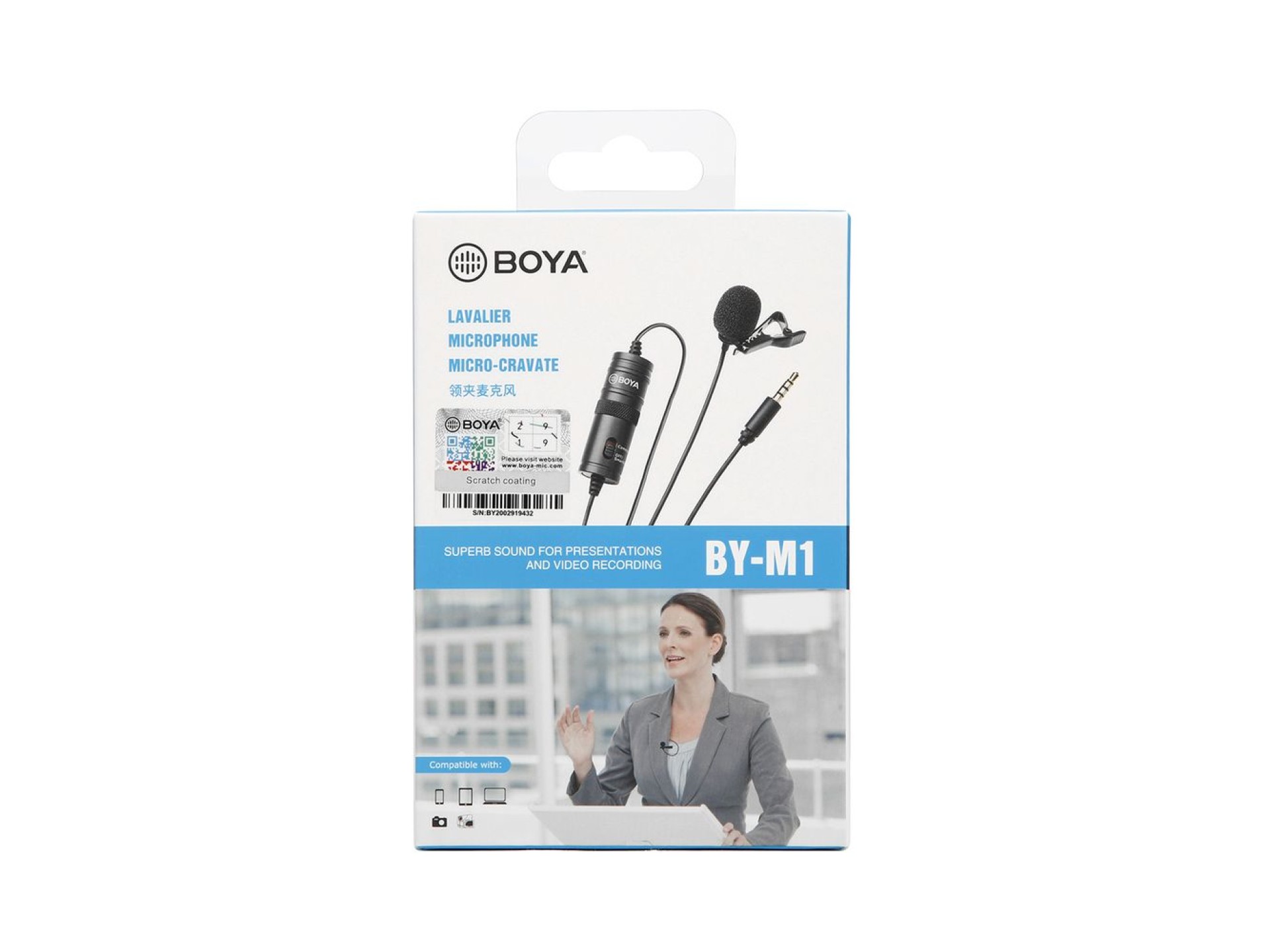 Microfone de lapela com fio BOYA BY-M1 - preto