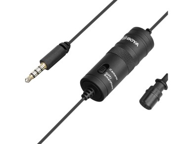 Microfone de lapela com fio BOYA BY-M1 - preto