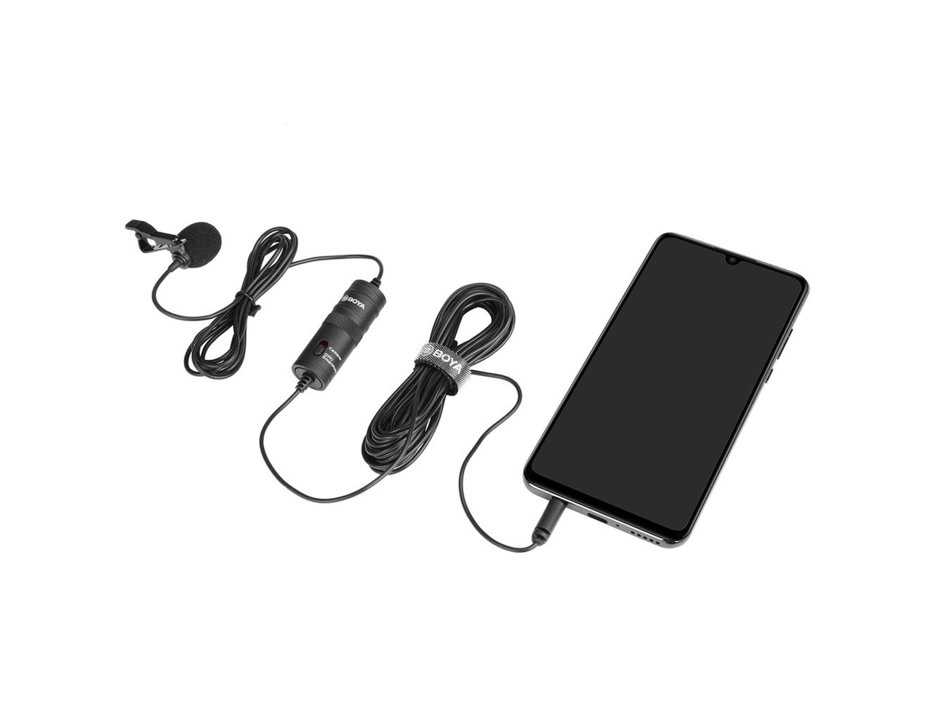 Microfone de lapela com fio BOYA BY-M1 - preto