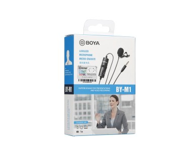 Microfone de lapela com fio BOYA BY-M1 - preto