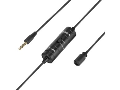 Microfone de lapela com fio BOYA BY-M1S - preto