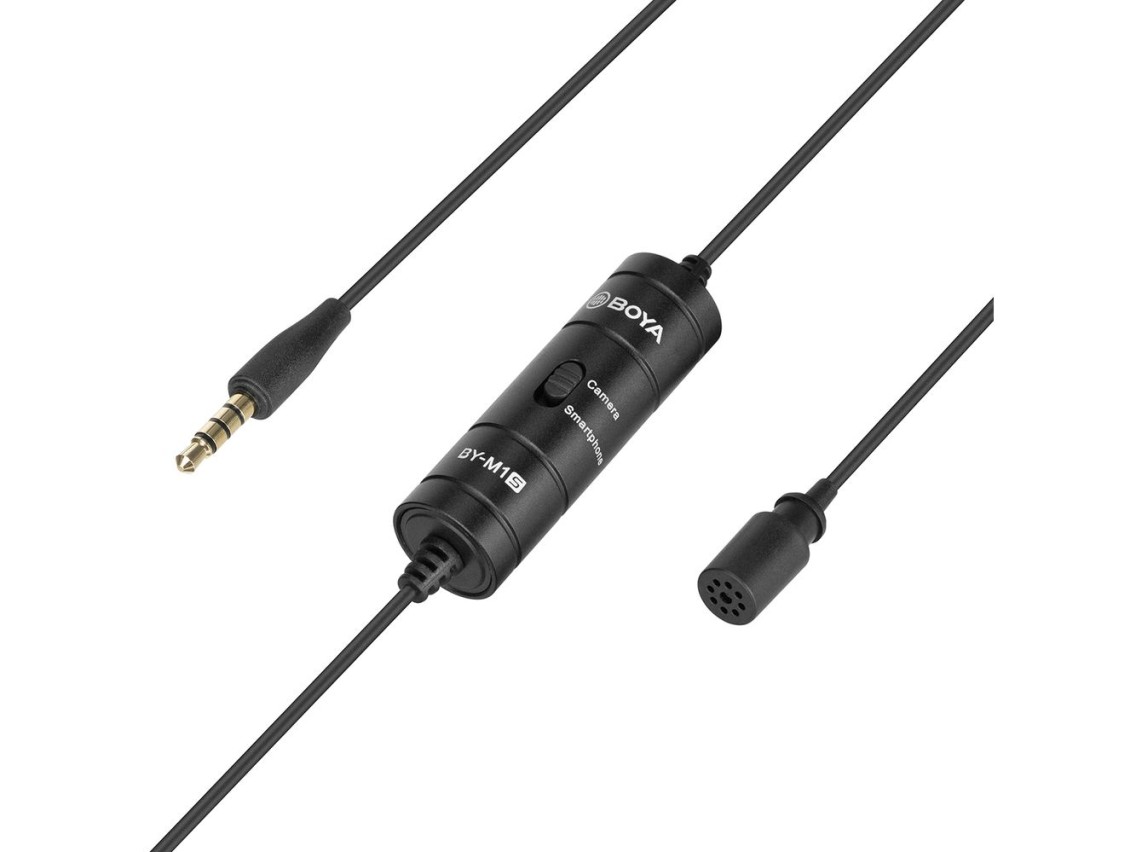 Microfone de lapela com fio BOYA BY-M1S - preto