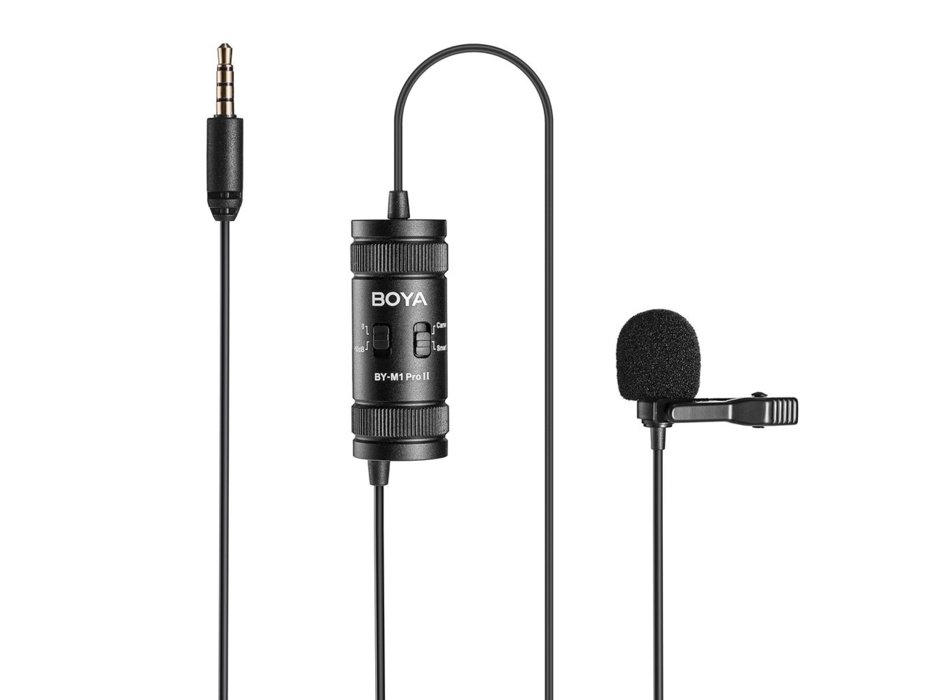 Microfone de lapela com fio BOYA BY-M1 Pro II - Preto