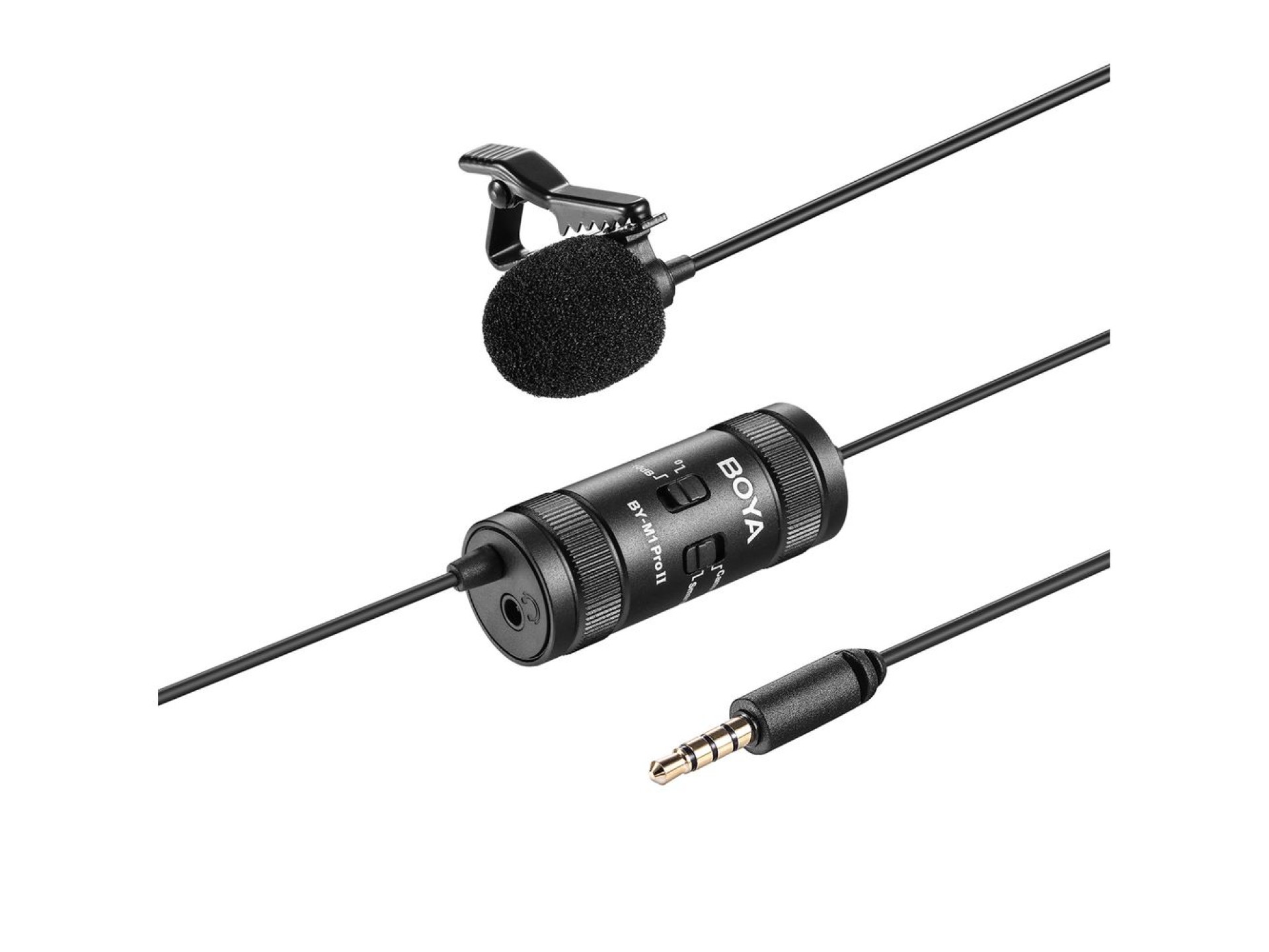 Microfone de lapela com fio BOYA BY-M1 Pro II - Preto