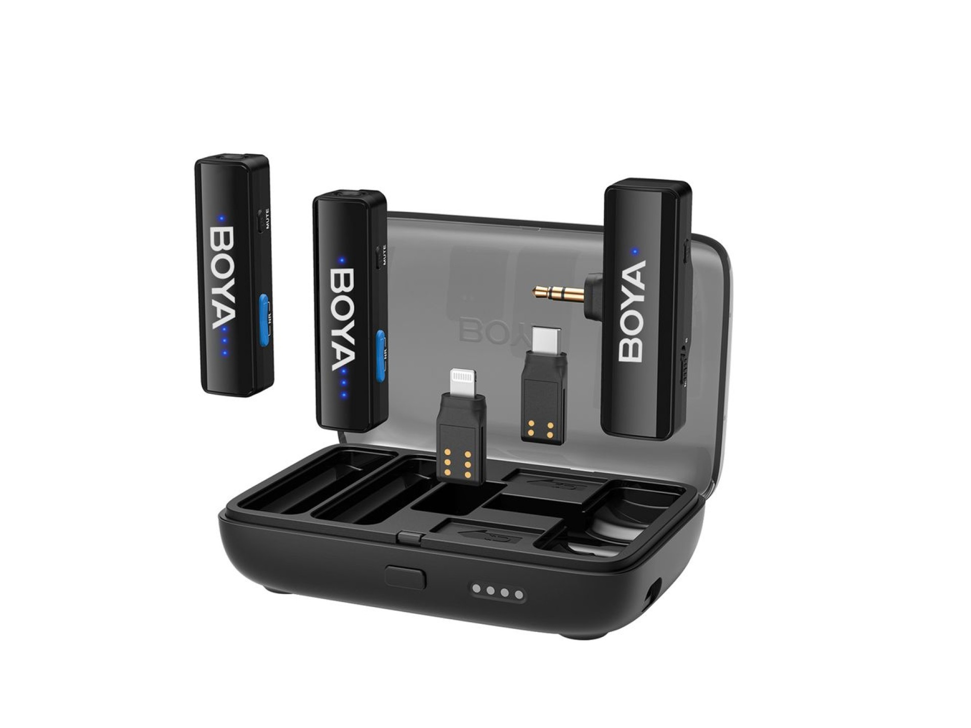 Microfones sem fio BOYA BOYALINK V2.0 2.4GHZ USB-C - Preto