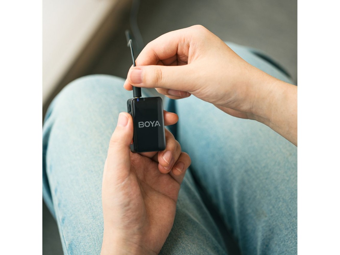 Microfones sem fio BOYA BOYAMIC 2-02 2,4 GHz USB-C - Preto