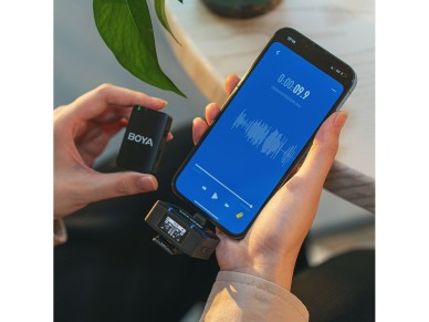 Microfones sem fio BOYA BOYAMIC 2-02 2,4 GHz USB-C - Preto