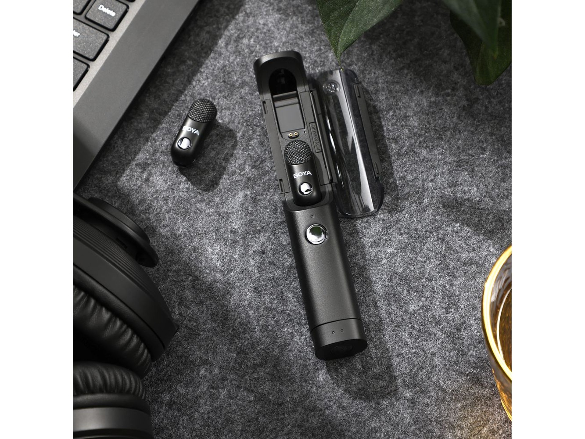Microfone sem fio BOYA MAGIC-02 2,4 GHz USB-C - Preto