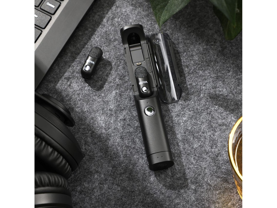 Microfone sem fio BOYA MAGIC-02 2,4 GHz USB-C - Preto