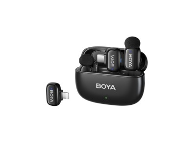 Microfones sem fio BOYA mini 2-01 2,4 GHz USB-C - preto