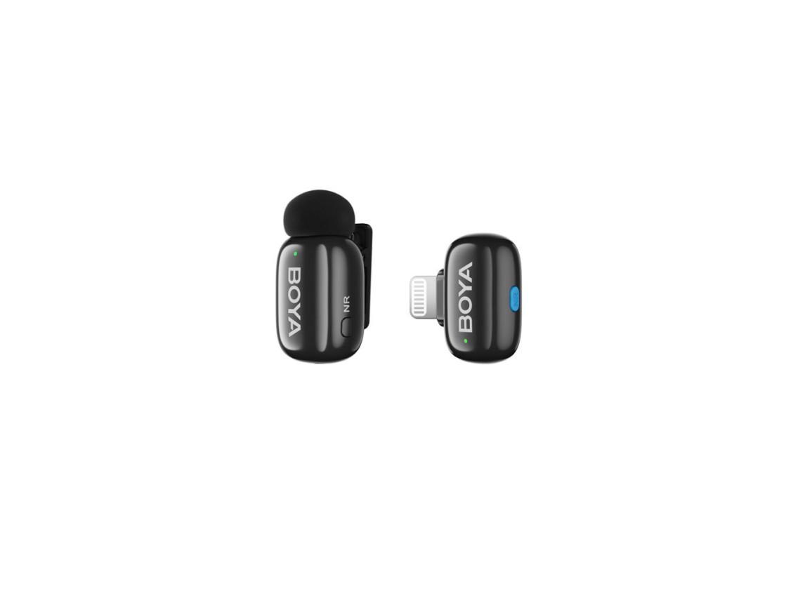 Microfones sem fio BOYA mini 2-01 2,4 GHz USB-C - preto