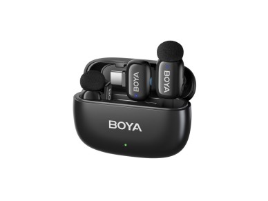 Microfones sem fio BOYA mini 2-02 2,4 GHz USB-C - preto