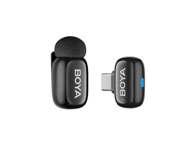 Microfones sem fio BOYA mini 2-02 2,4 GHz USB-C - preto