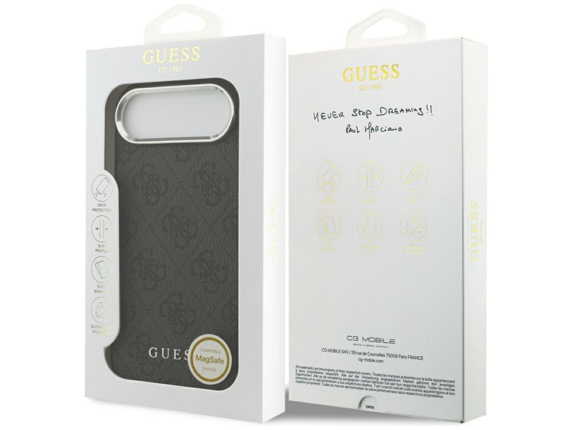 Capa Guess 4G Classic Logo MagSafe para iPhone 17 Air - preta