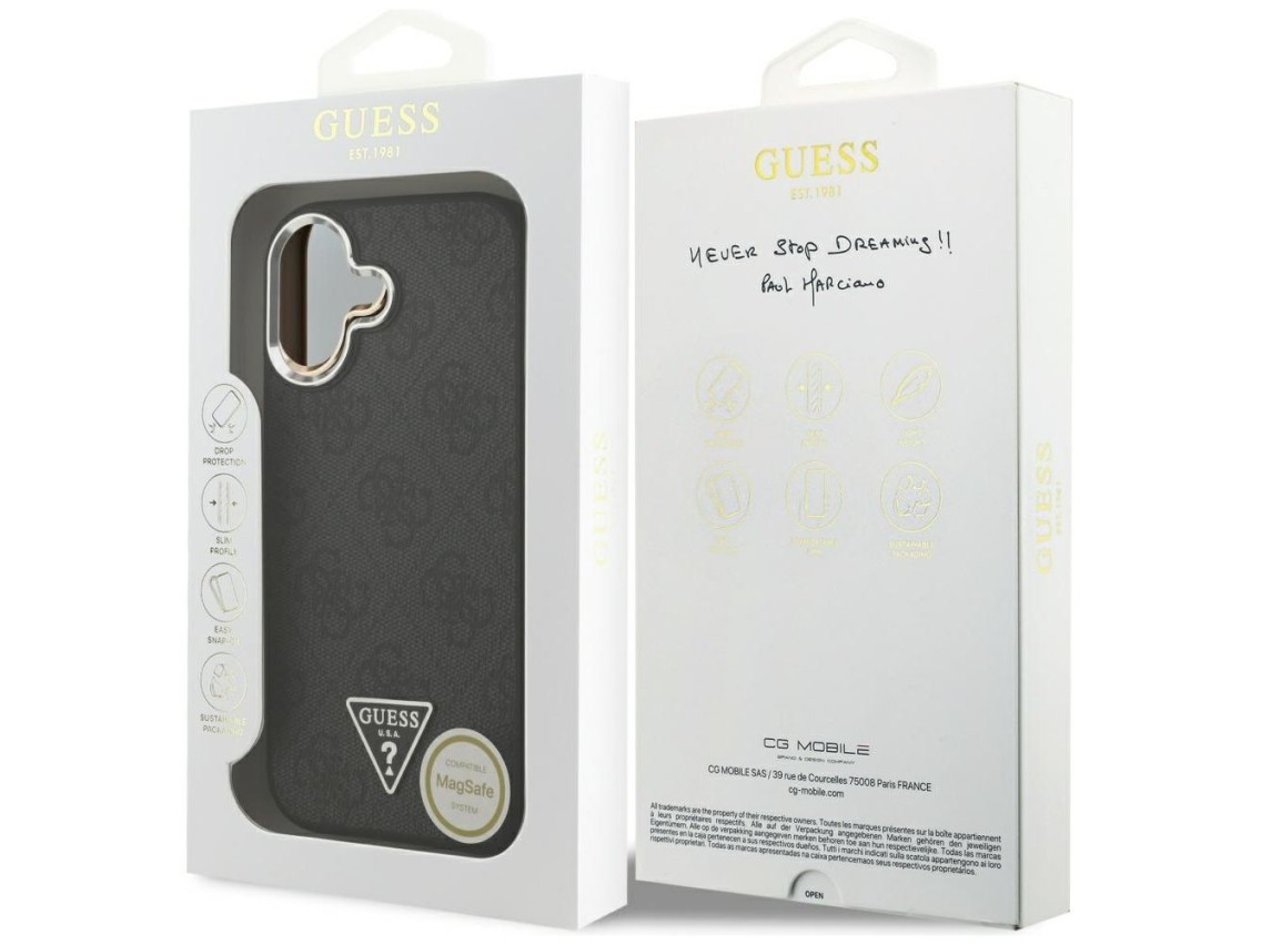 Guess 4G Triangle Logo MagSafe case for iPhone 17 - black