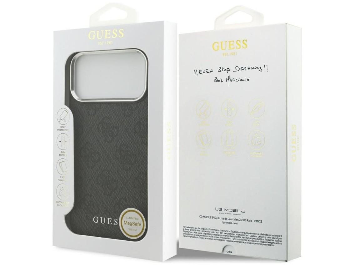 Guess 4G Classic Logo MagSafe case for iPhone 17 Pro Max - black