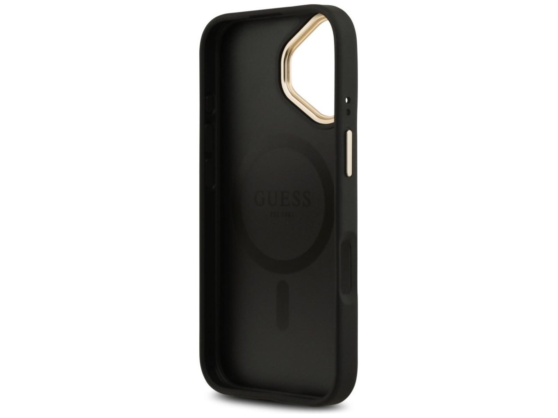 Capa Guess 4G PU Classic Logo MagSafe para iPhone 17 - preta