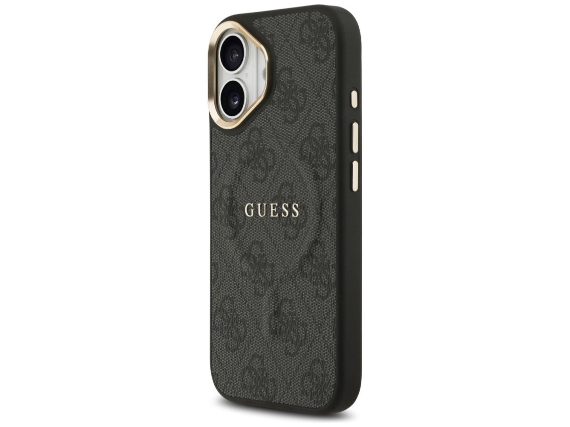Capa Guess 4G PU Classic Logo MagSafe para iPhone 17 - preta